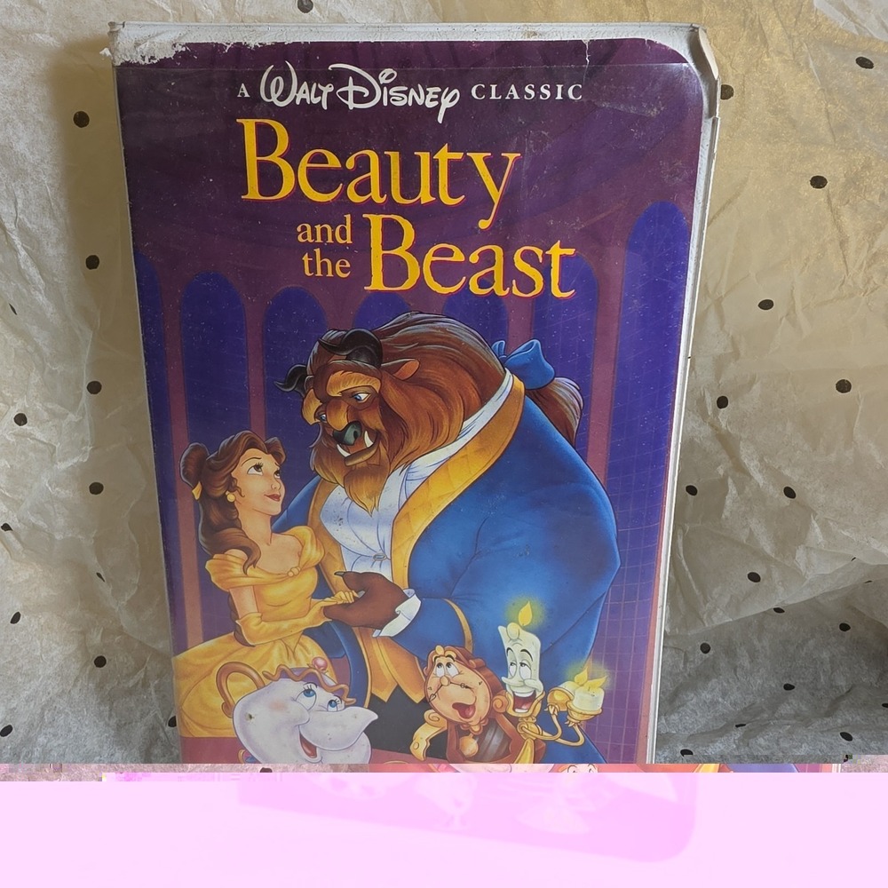 Disney Beauty and the Beast VHS Movie Kids Purple Black Diamond Classic 1325